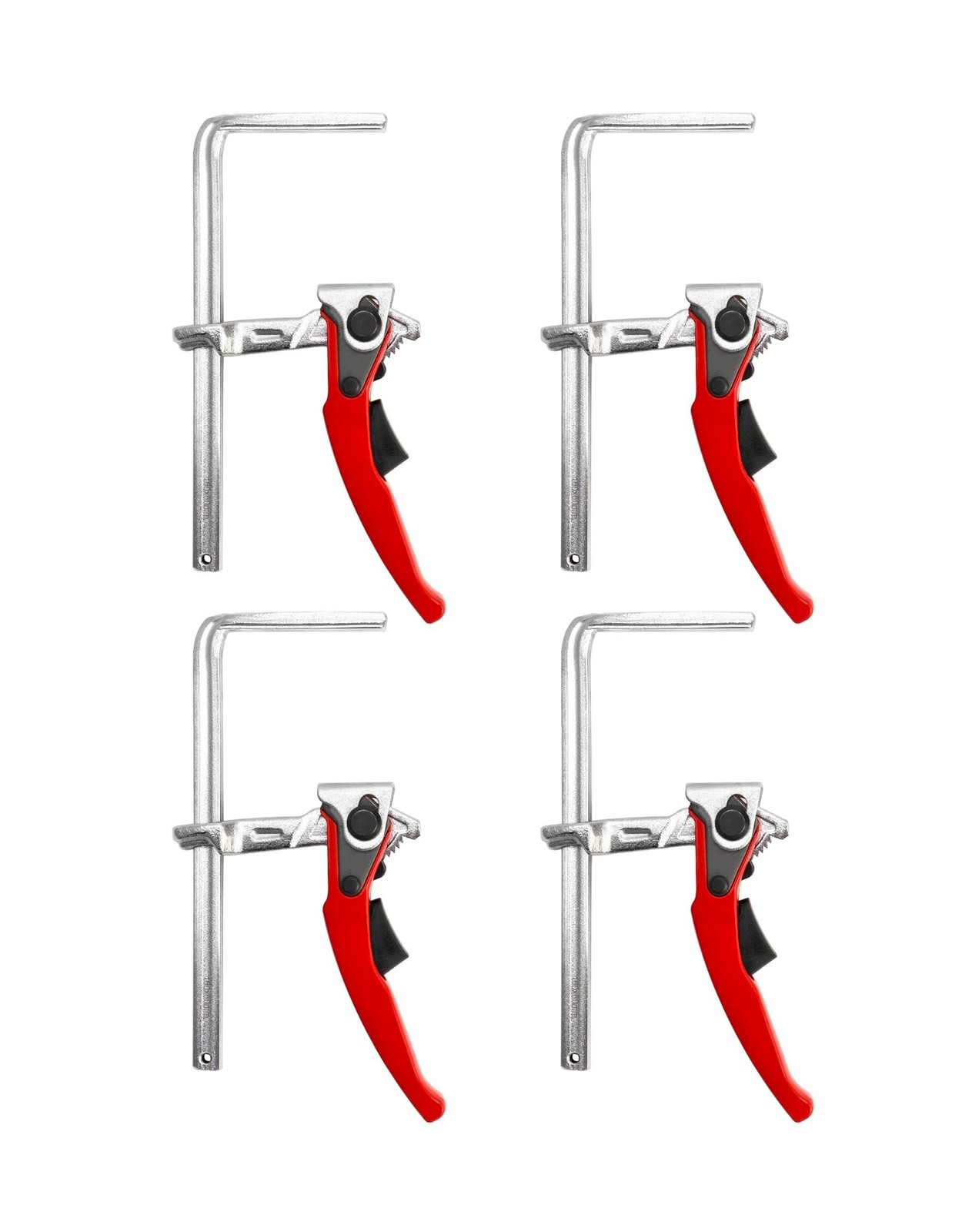 QWORK Ratcheting Table Clamp, 4 Pack Quick Release Bar Clamp with 6-5/16" Cap...