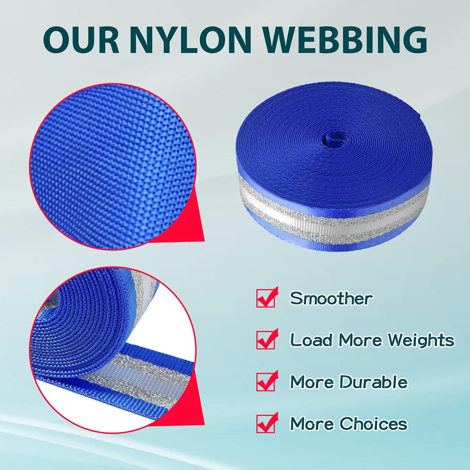 10 Yards Nylon Webbing 1.5 Inch 2 Inch Nylon Strap Webbing Straps Backpack Strap