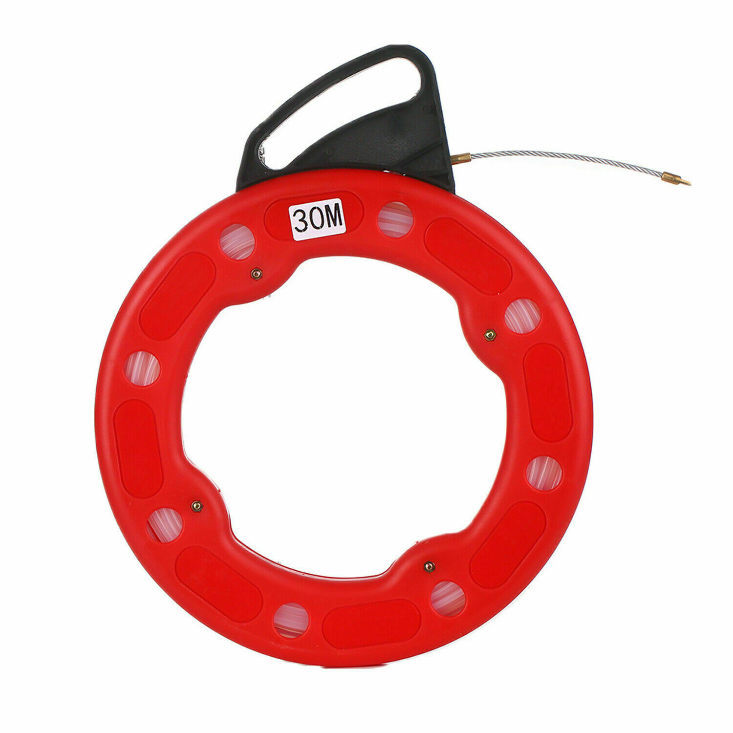 Fiberglass Fish Tape Reel 30M Electrical Cable Puller Conductive Puller + Case