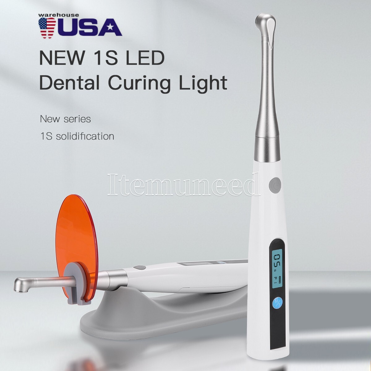 3 Modes Dental Cordless Light Cure Lamp Metal Head LED 1S Dental Curing Light