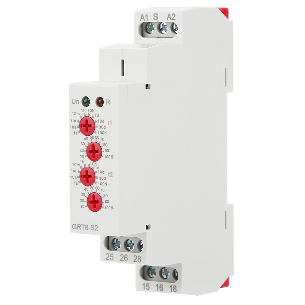 GRT8-S2 ON/OFF Repeat Cycle Timer Relay DIN Rail Asymmetric Cycle Timer Relay