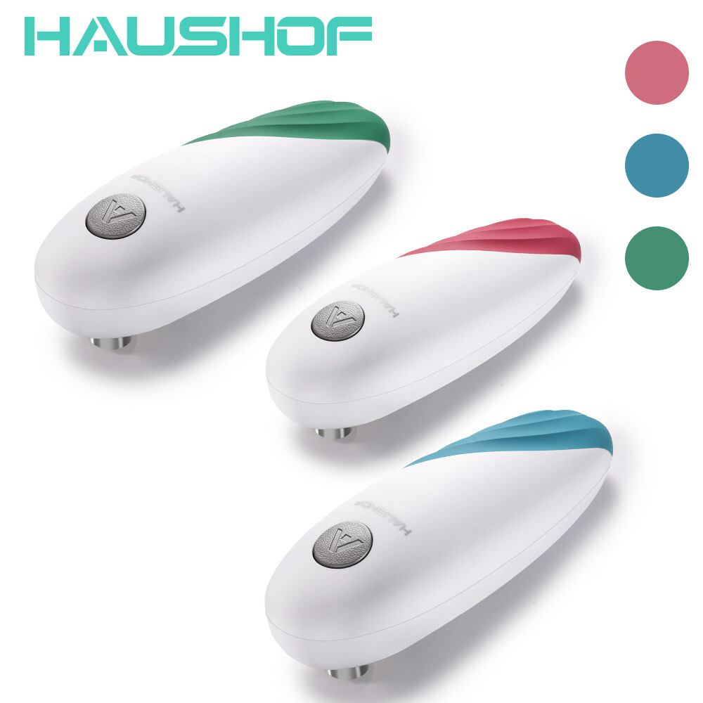 HAUSHOF Pink/Blue/Green Auto Electric Cans Opener One Press to Open Any Size Can