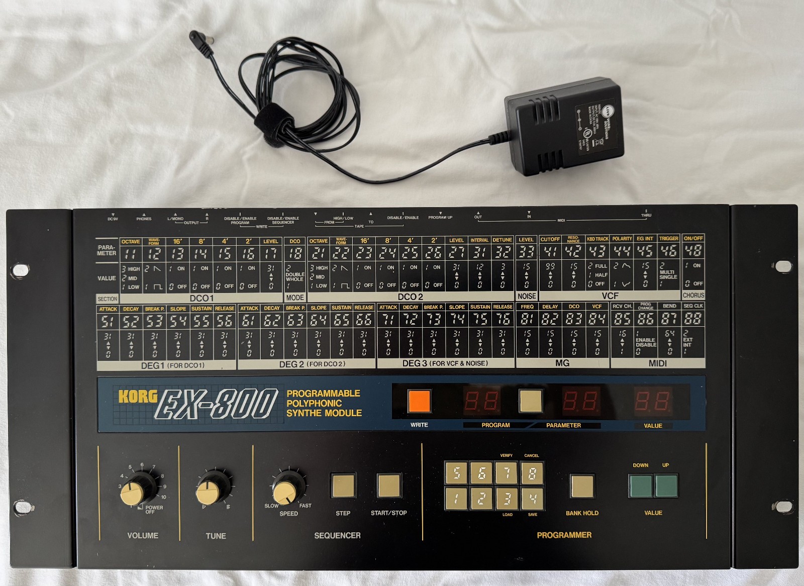 Korg EX-800 Analog Rackmount Synthesizer with PS - Excellent Working Condition