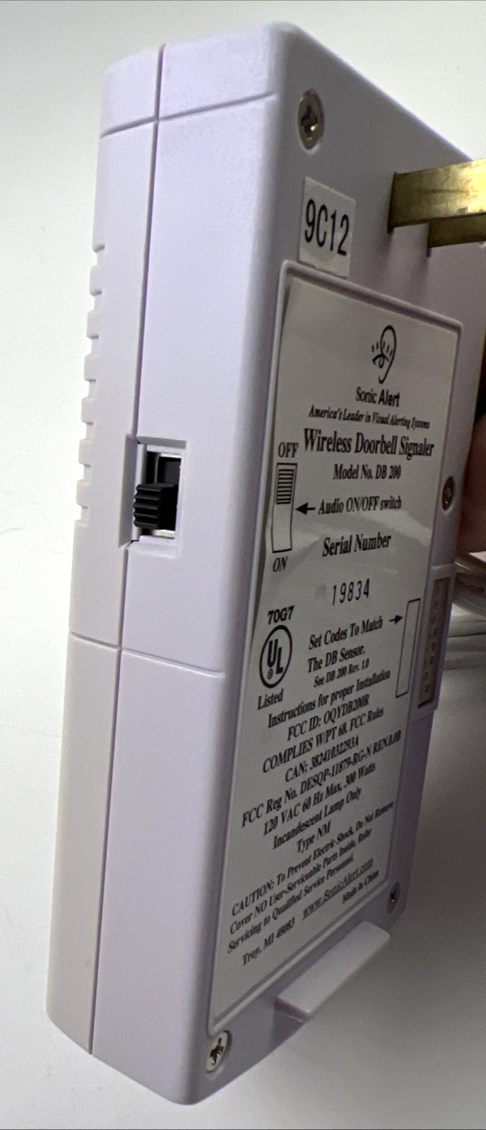 Sonic Alert DB200 Wireless Doorbell Signaler Transmitter