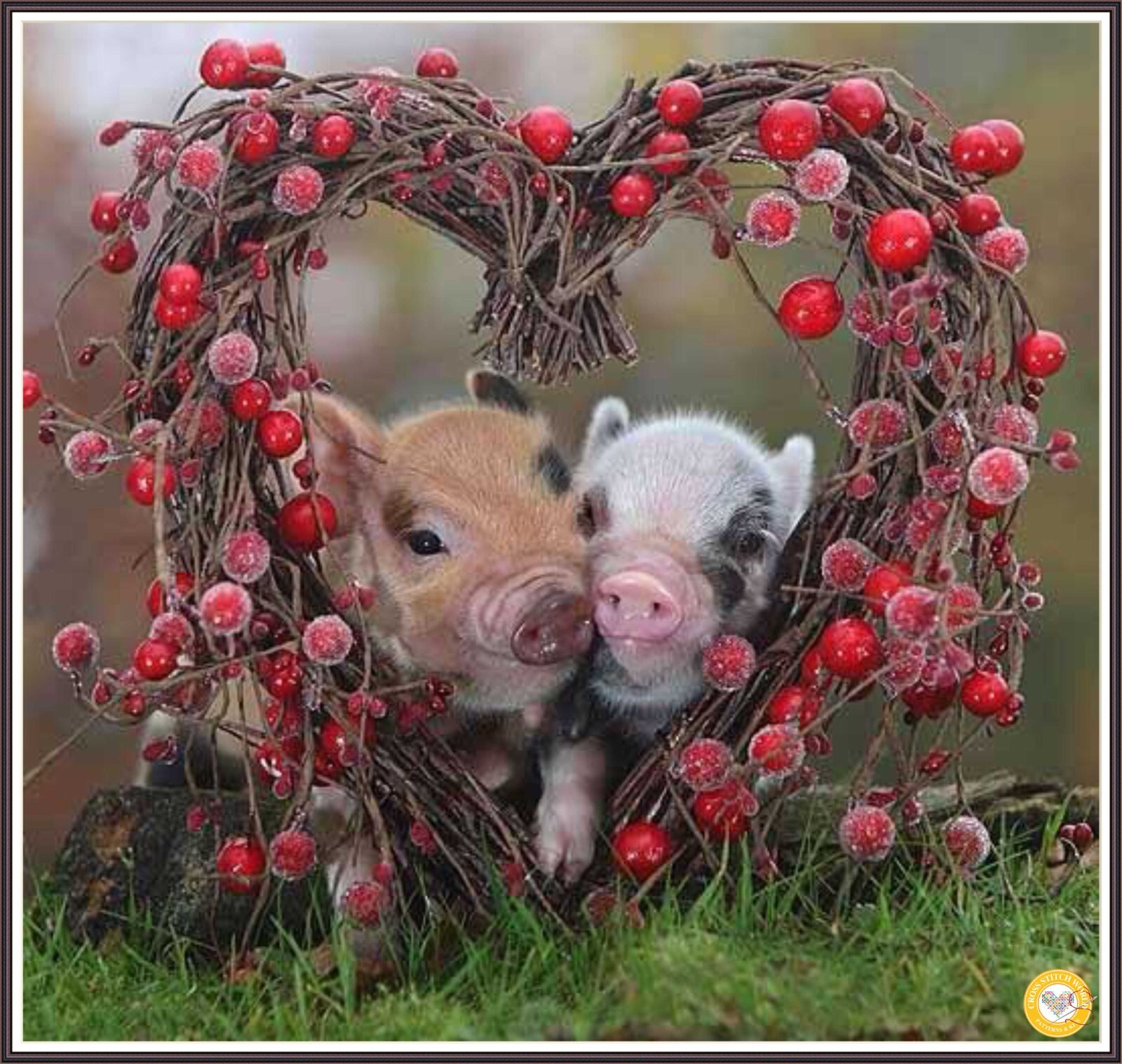 Valentine piggies 659 Chart Counted Cross Stitch Pattern DMC