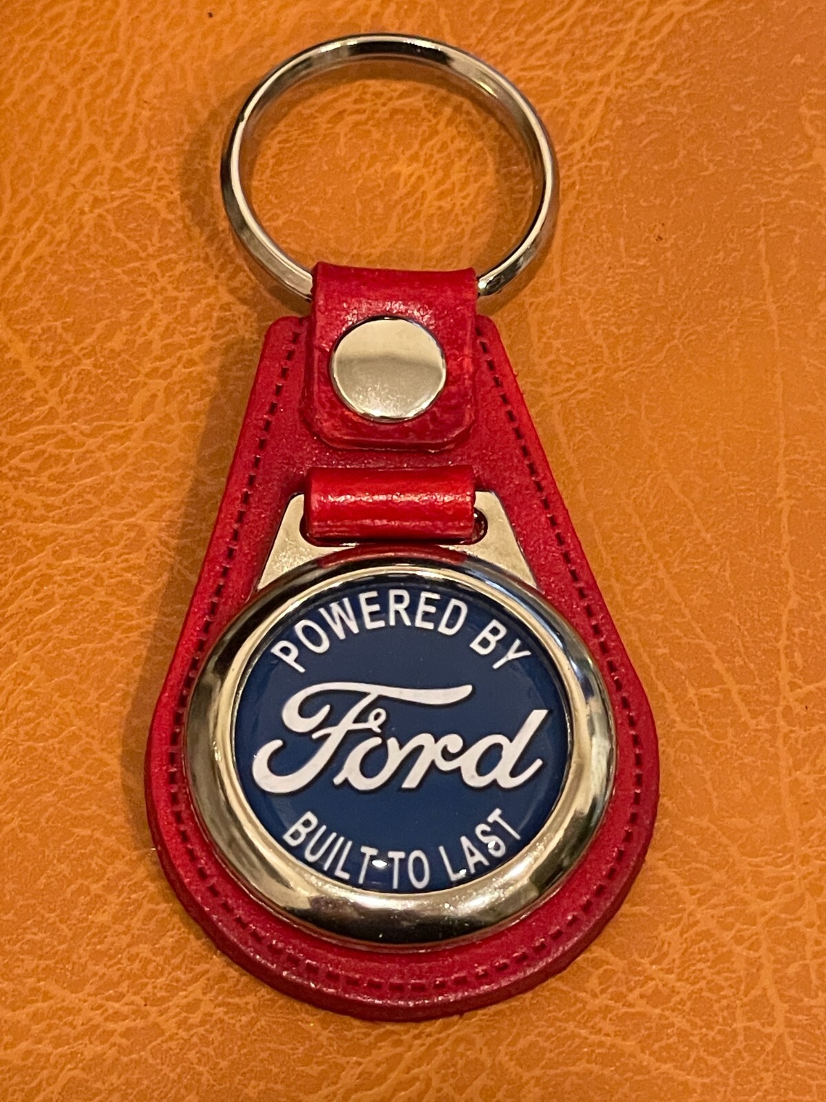 RED PREMIUM LEATHER KEYCHAIN FOR YOUR FORD TRUCK