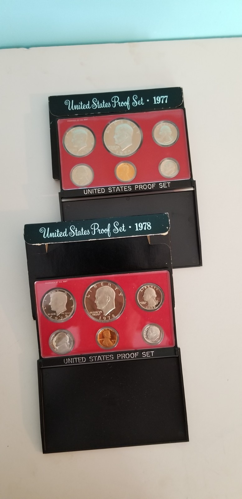 1977,  1978    UNITED  STATES   MINT  PROOF  COINS  SETS