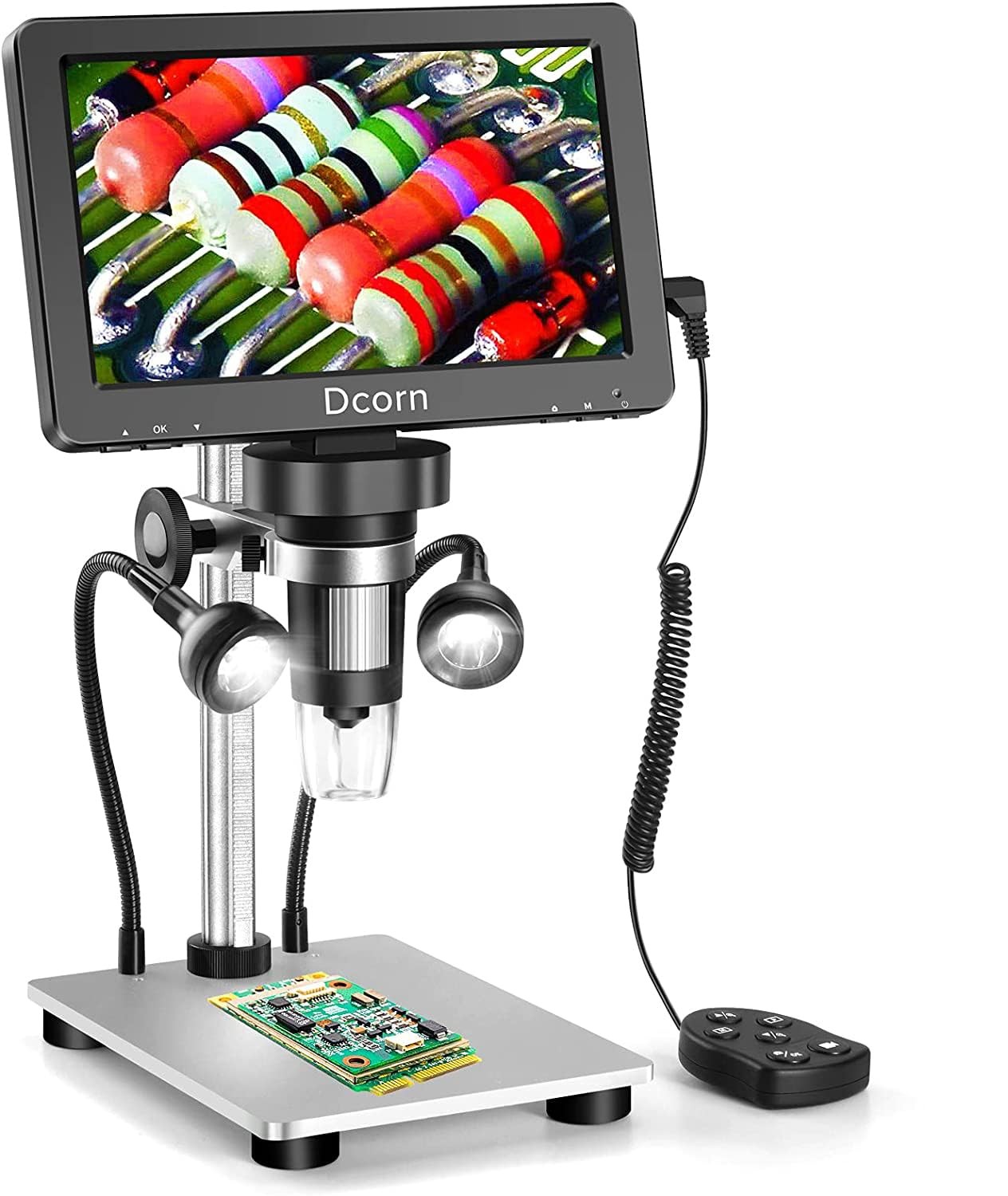 7'' Digital Microscope 1200X,Dcorn 12MP 1080P Photo/Video 7-inch, Sliver