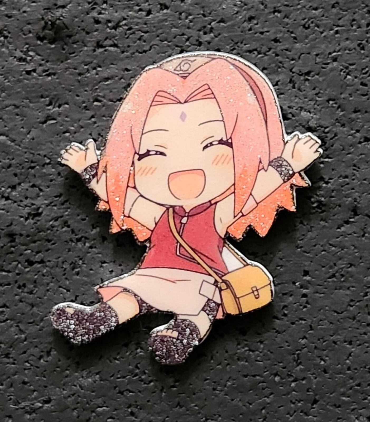 Sakura glitter pin - Naurto