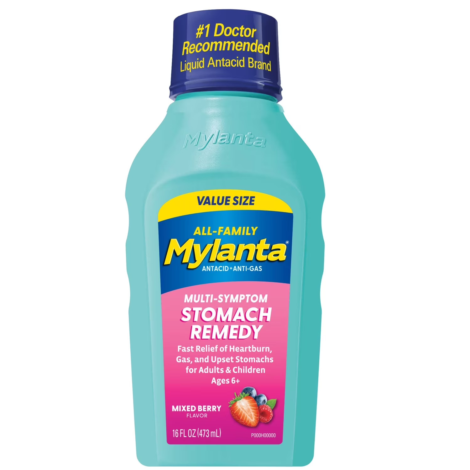 Mylanta Heartburn and Gas Relief, Liquid Antacid, Berry Flavor, Value Size 16 Fl