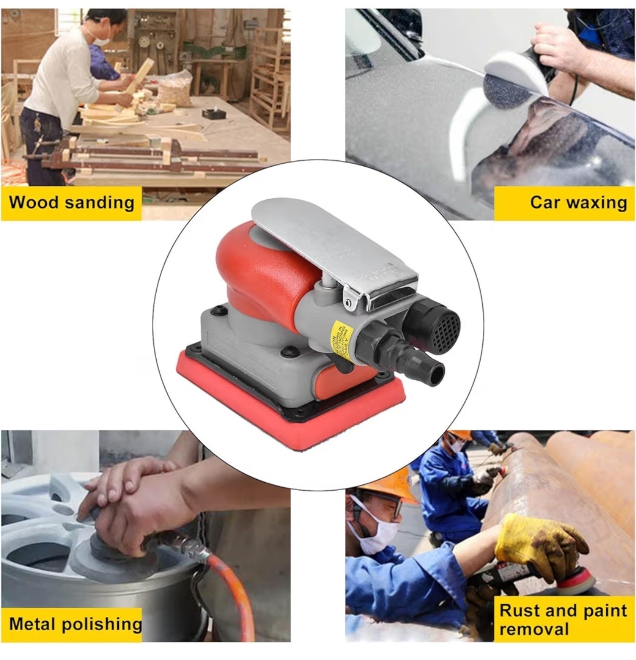Powerful Square Air Sander for Wood & Stone - Fast & Efficient