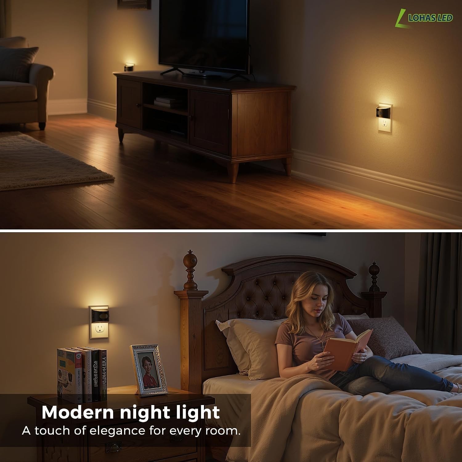 Motion Sensor Night Light, Night Lights Plug into Wall, 2 Pack