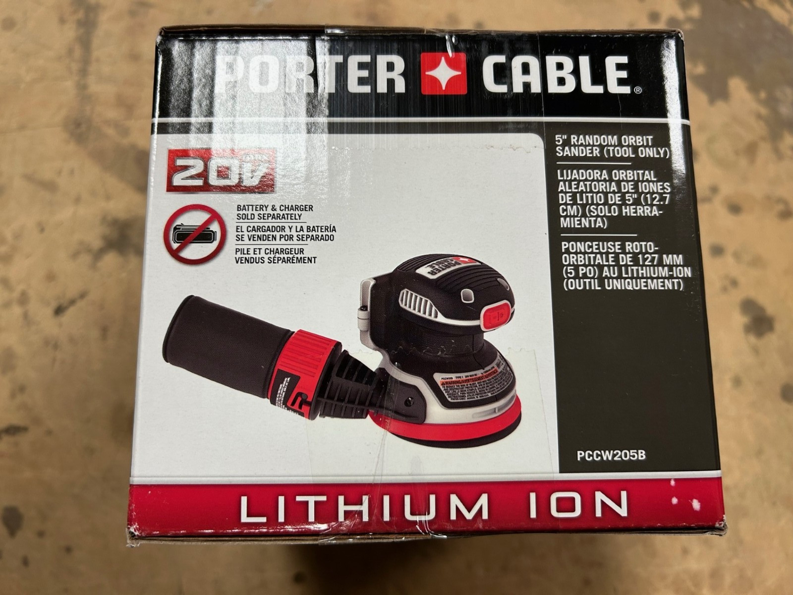 Porter Cable PCCW205B 20V Max Cordless 5" Random Orbital Sander
