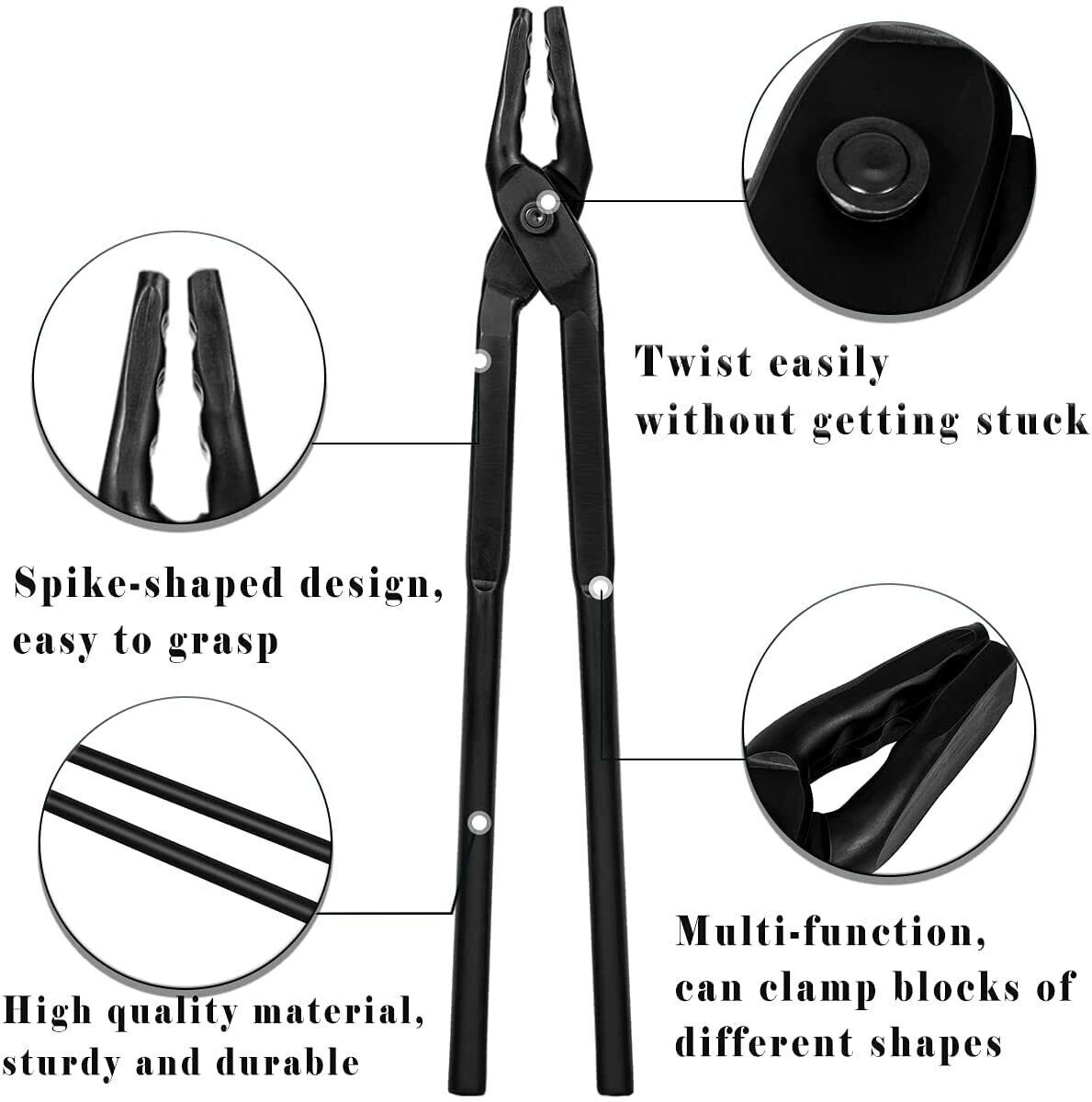 Beginner Blacksmith Wolf Jaw Tongs Bladesmith Knife Making Forge Tongs 15 in
