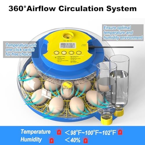 Incubators for Hatching Eggs, Egg Incubator with Automatic Egg Turning and Humid