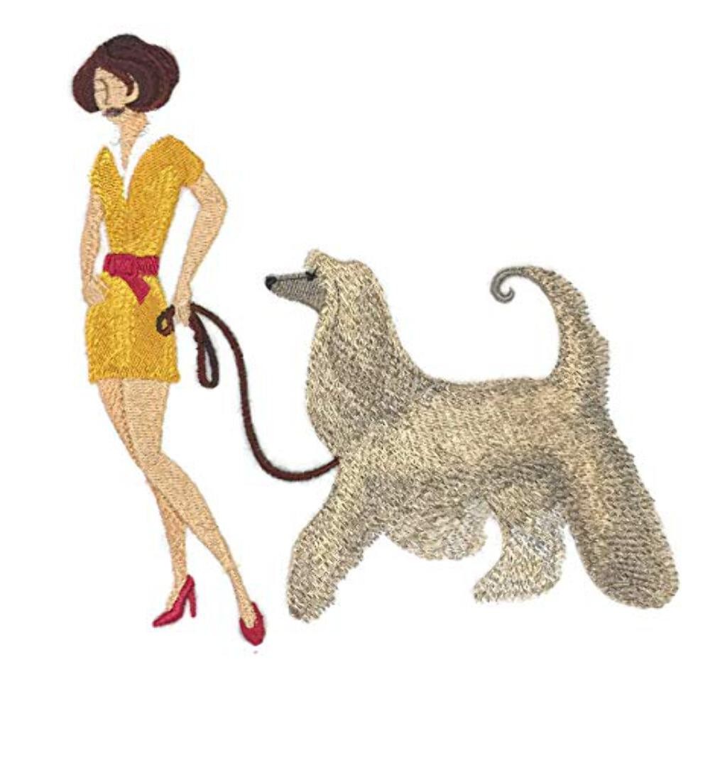Amazing Custom Dog [Fashionista and Afghan Hound ] Embroidered Iron On/Sew Patch