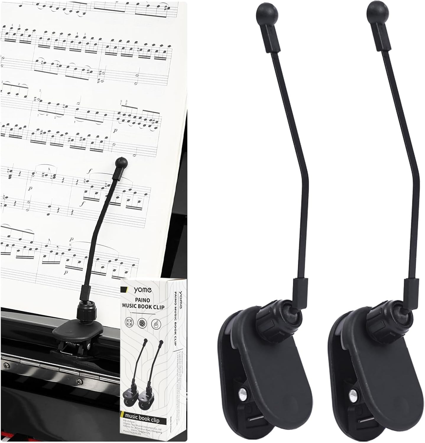 YOMEKASO Durable Piano Music Book Clip - Page Holder for Music Stand, Perfect...