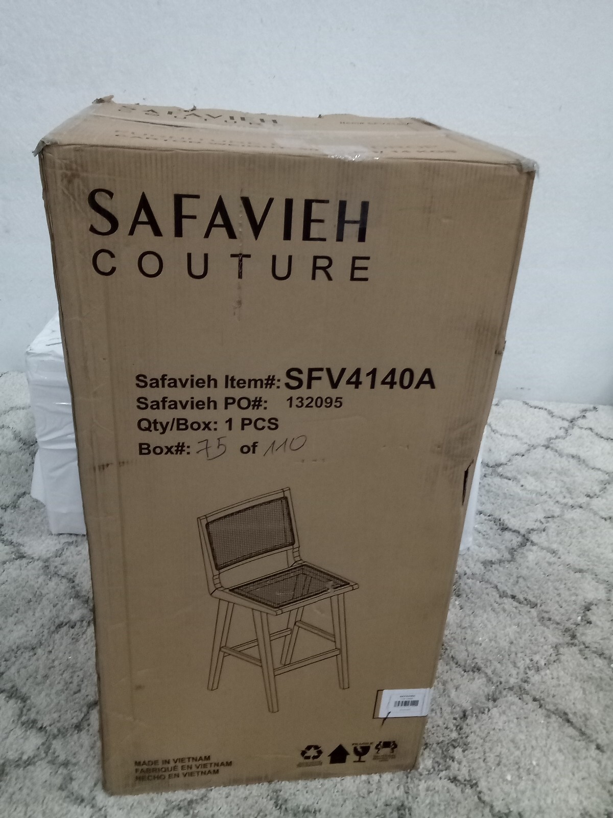 Safavieh Hattie French Cane Barstool, Reduced Price 2172719974 SFV4140A