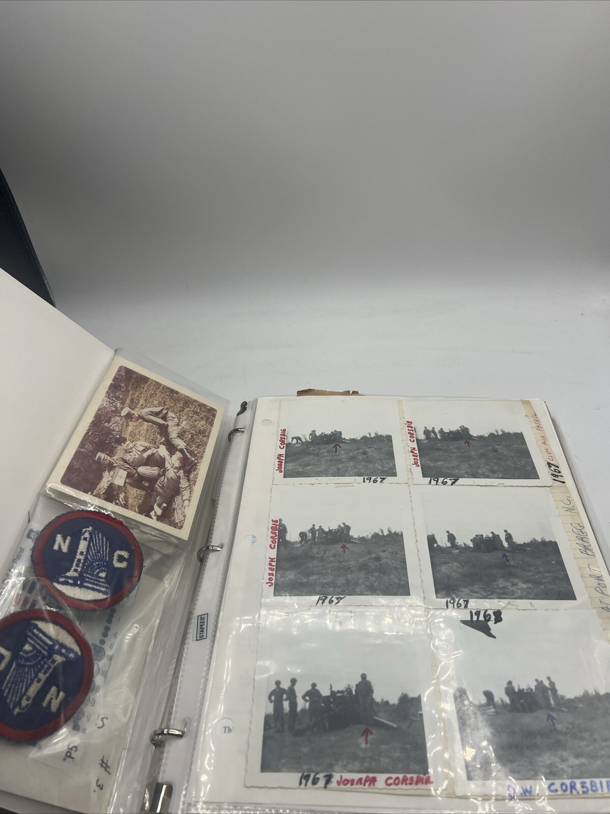 CIVIL AIR PATROL Scrapbook Photos Film Patches 1960s MILITARY NC CAP Barpin Ads