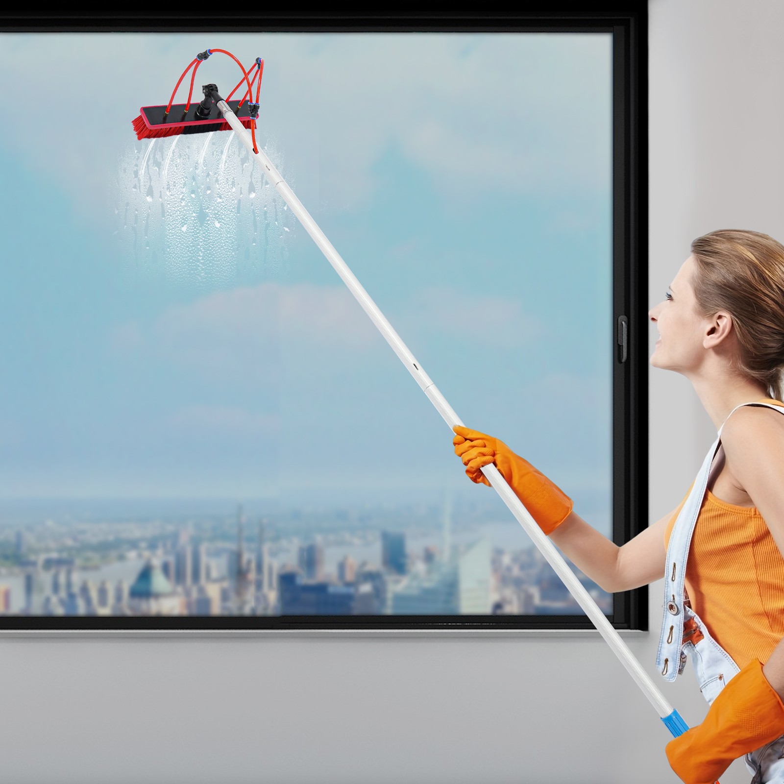 Solar Panel Cleaning Brush Outdoor Window Adjustable Pole Cleaning Kit Modern