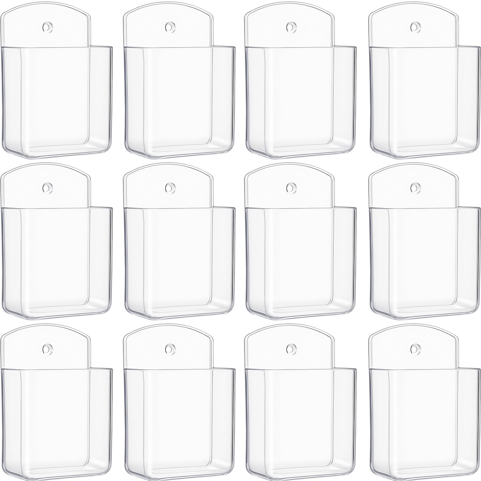 12 Pcs Remote Control Holder Wall Mount Self Adhesive TV Controller Holder Tr...