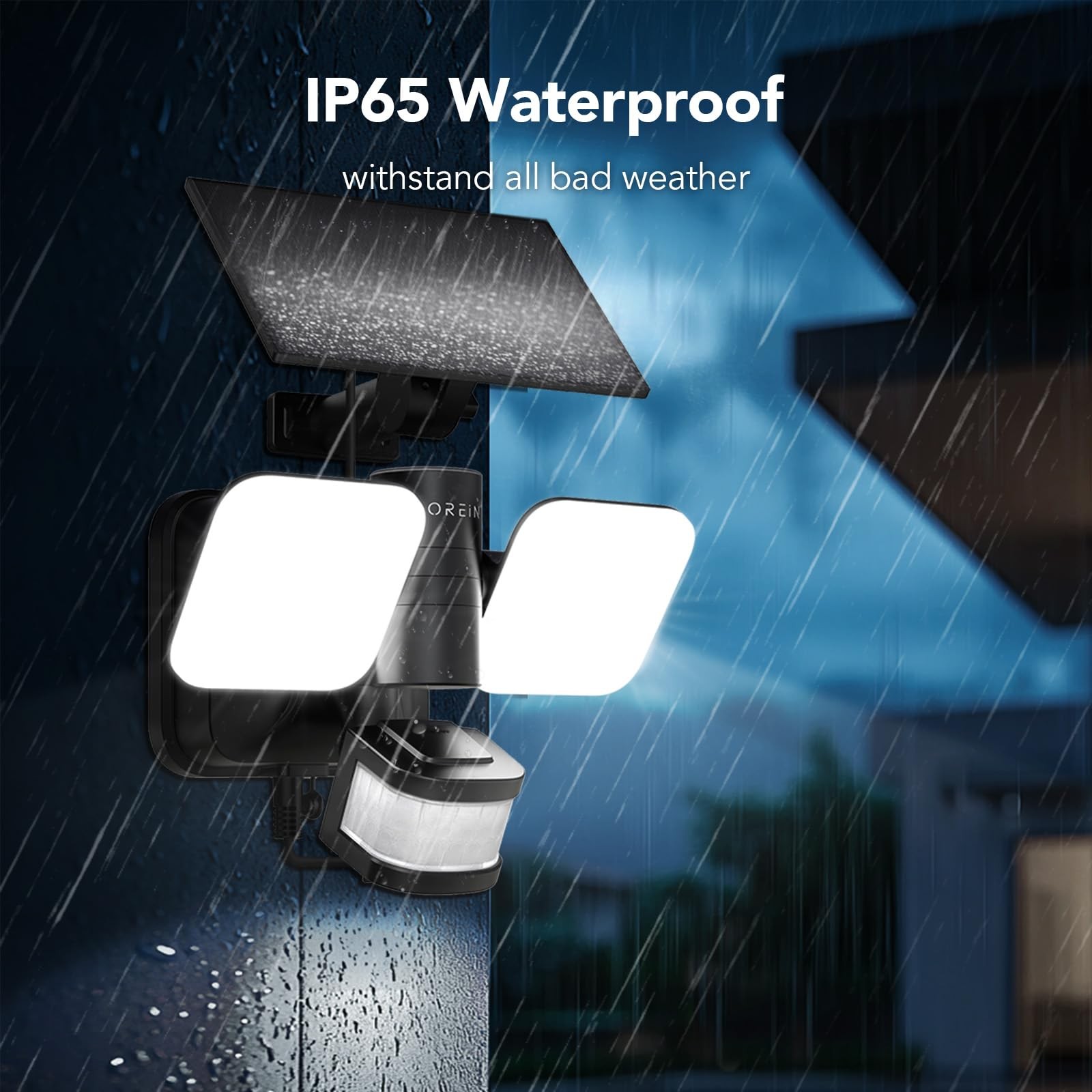 Wired and Solar Hybrid LED Smart Motion Sensor Light Outdoor Flood Lights wit...