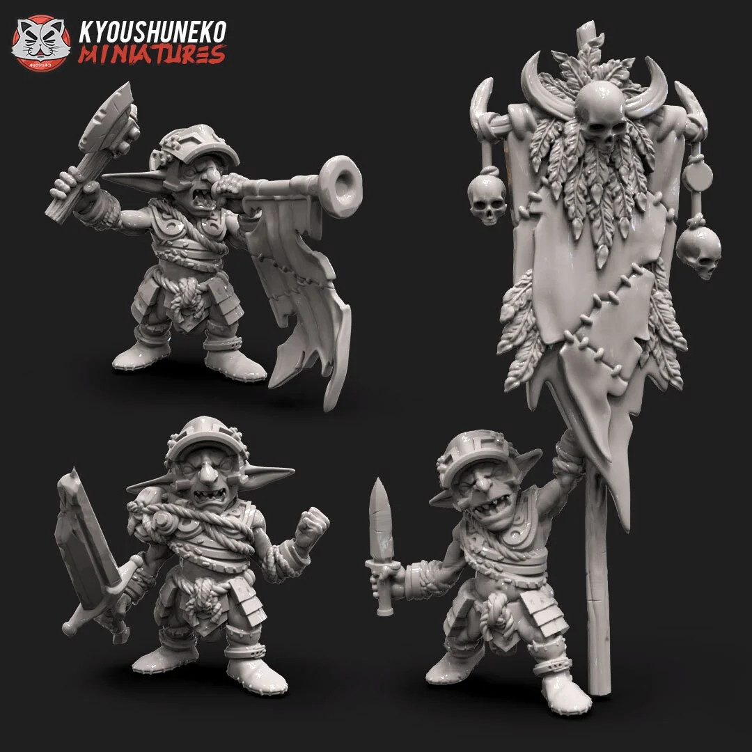 Goblin Command Group - Resin Tabletop Miniature