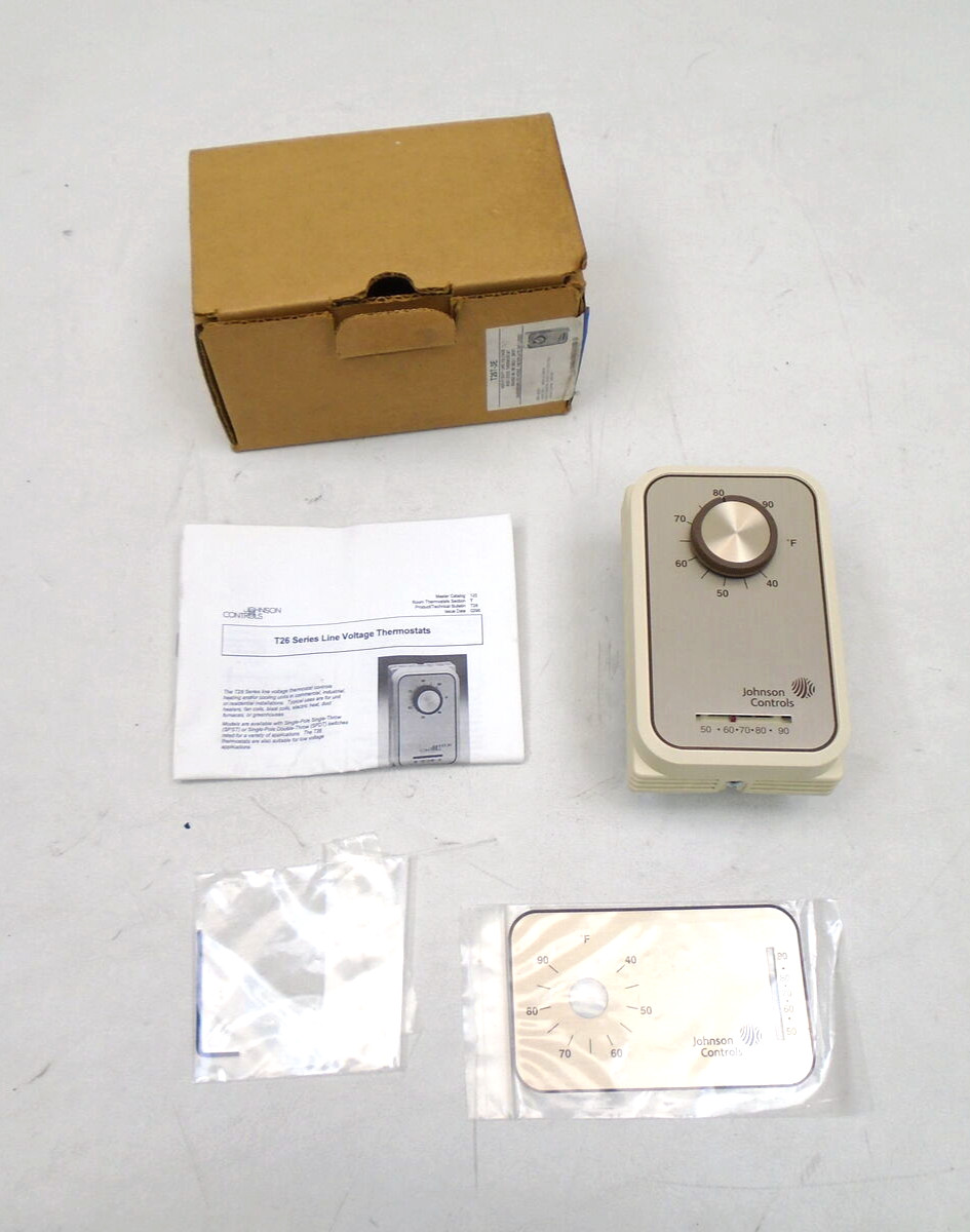 JOHNSON CONTROLS T26T-3E HEAVY DUTY LINE VOLTAGE HEAT / COOL THERMOSTAT