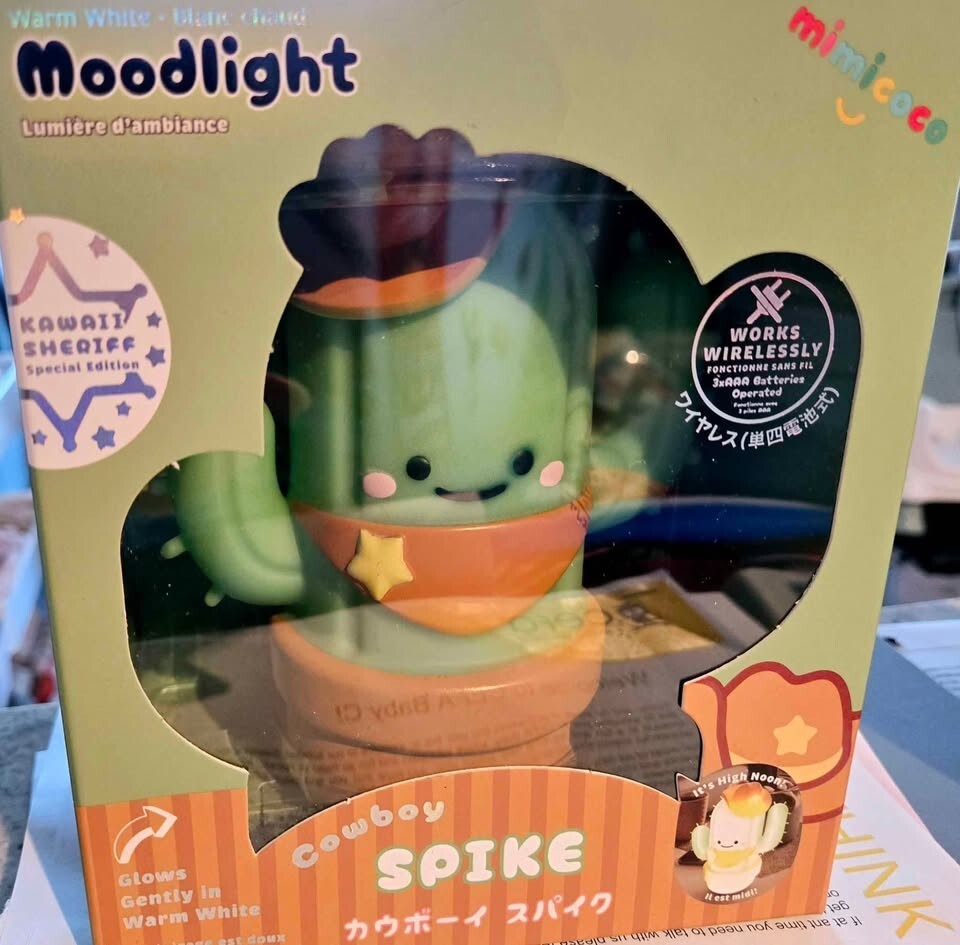 Mimicoco Warm White Moodlight-Cowboy Spike New In Box -Desk NightLight Cactus
