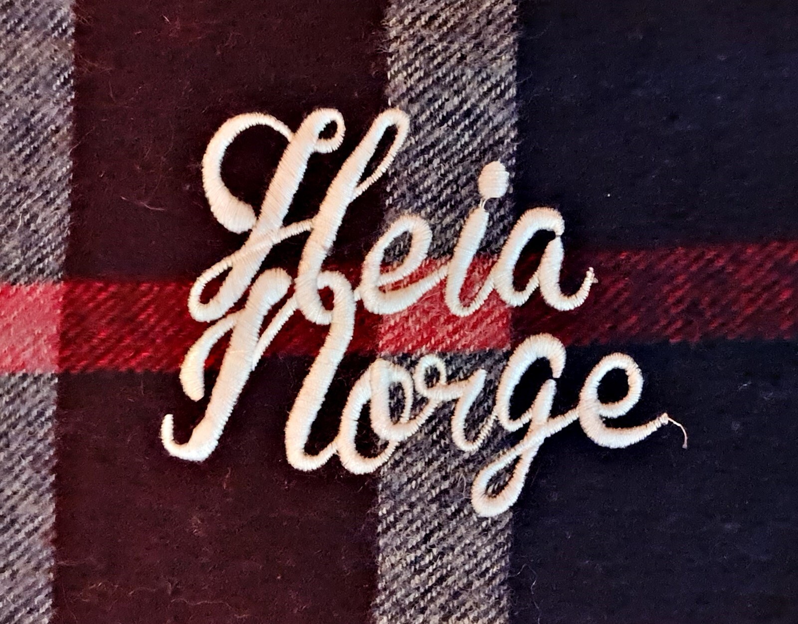 SCARF VINTAGE AUTHENTIC MOODS OF NORWAY PLAID BLUE WOOL LONG MENS FRINGE