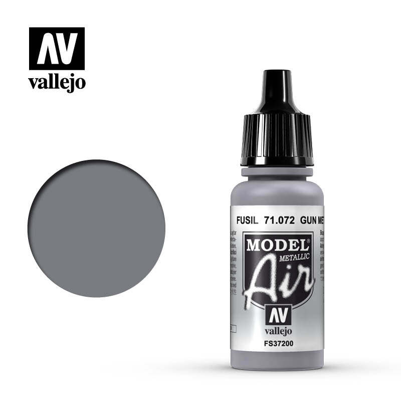 Vallejo 71072 Model Air Gunmetal (Metallic) Acrylic Paint 17ml - US