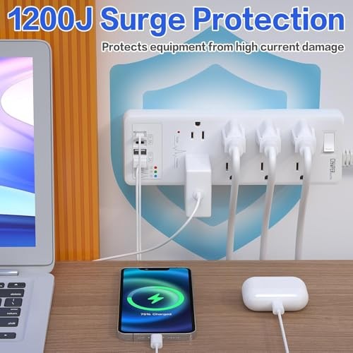 Surge Protector Power Strip, Extension Cord with USB Timer 8