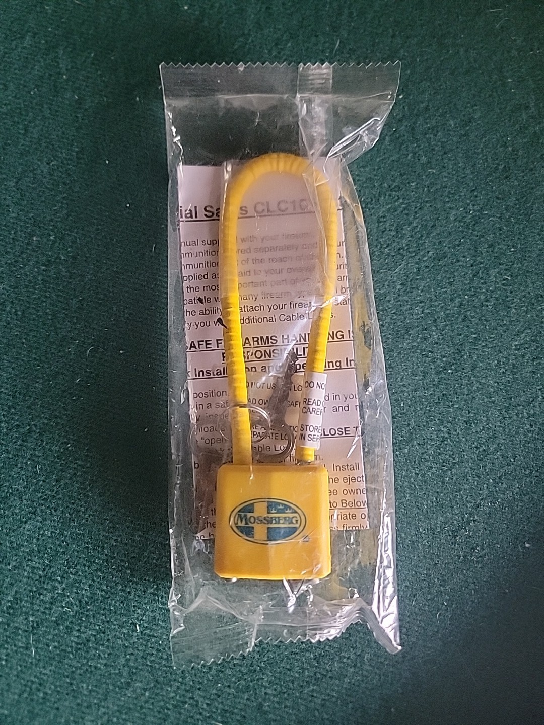 Mossberg Yellow Cable Gun Firearm Padlock Lock New In Pack Brand New 2 Keys