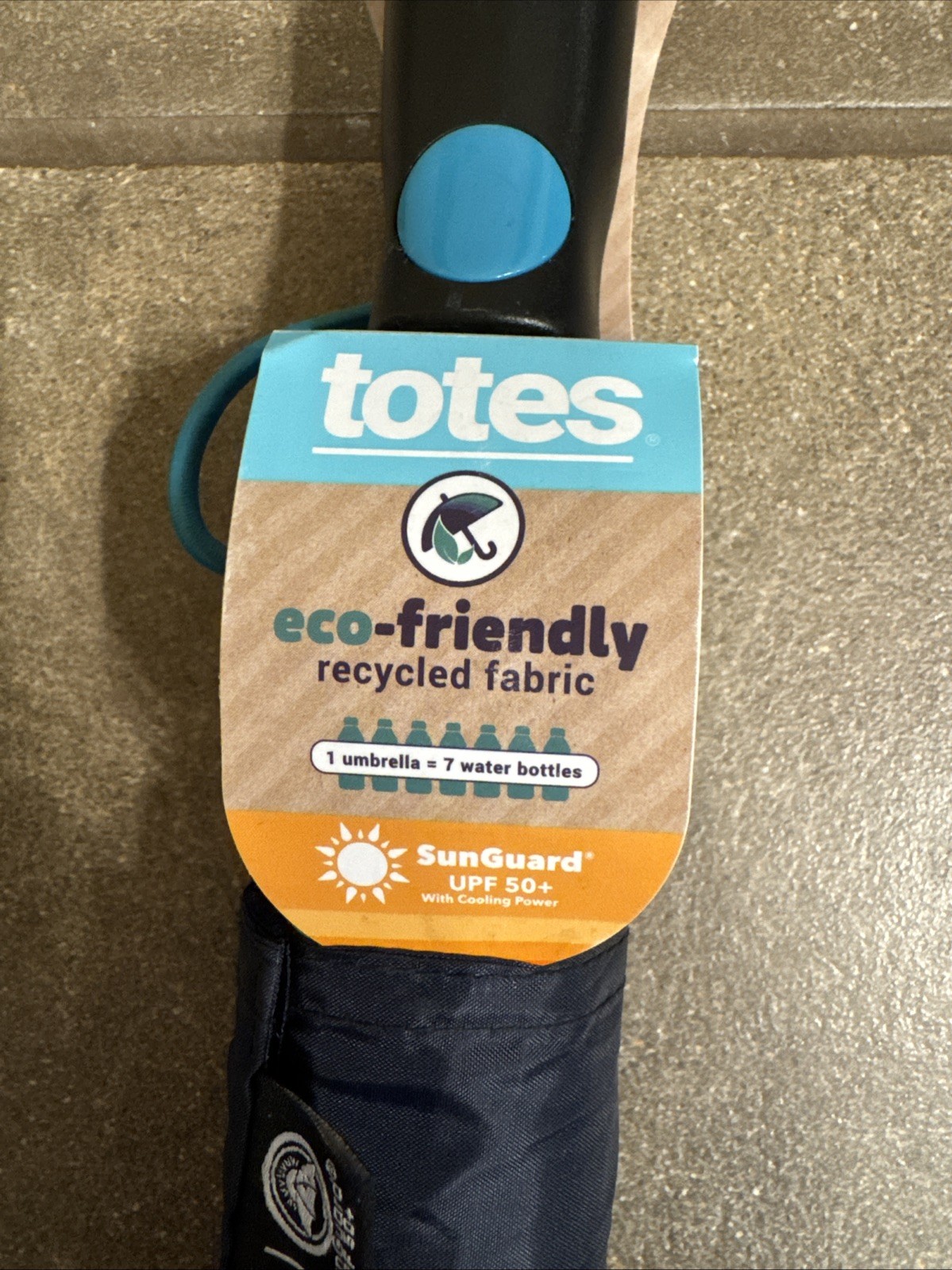totes Auto Open Auto Close Umbrella with SunGuard UPF 50+, eco-friendly New