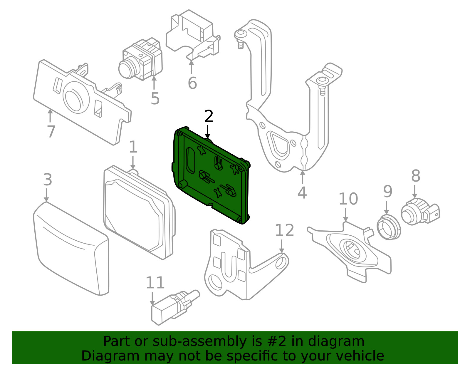 Genuine Volkswagen Radar Sensor Mount Bracket 1N3-907-461-B