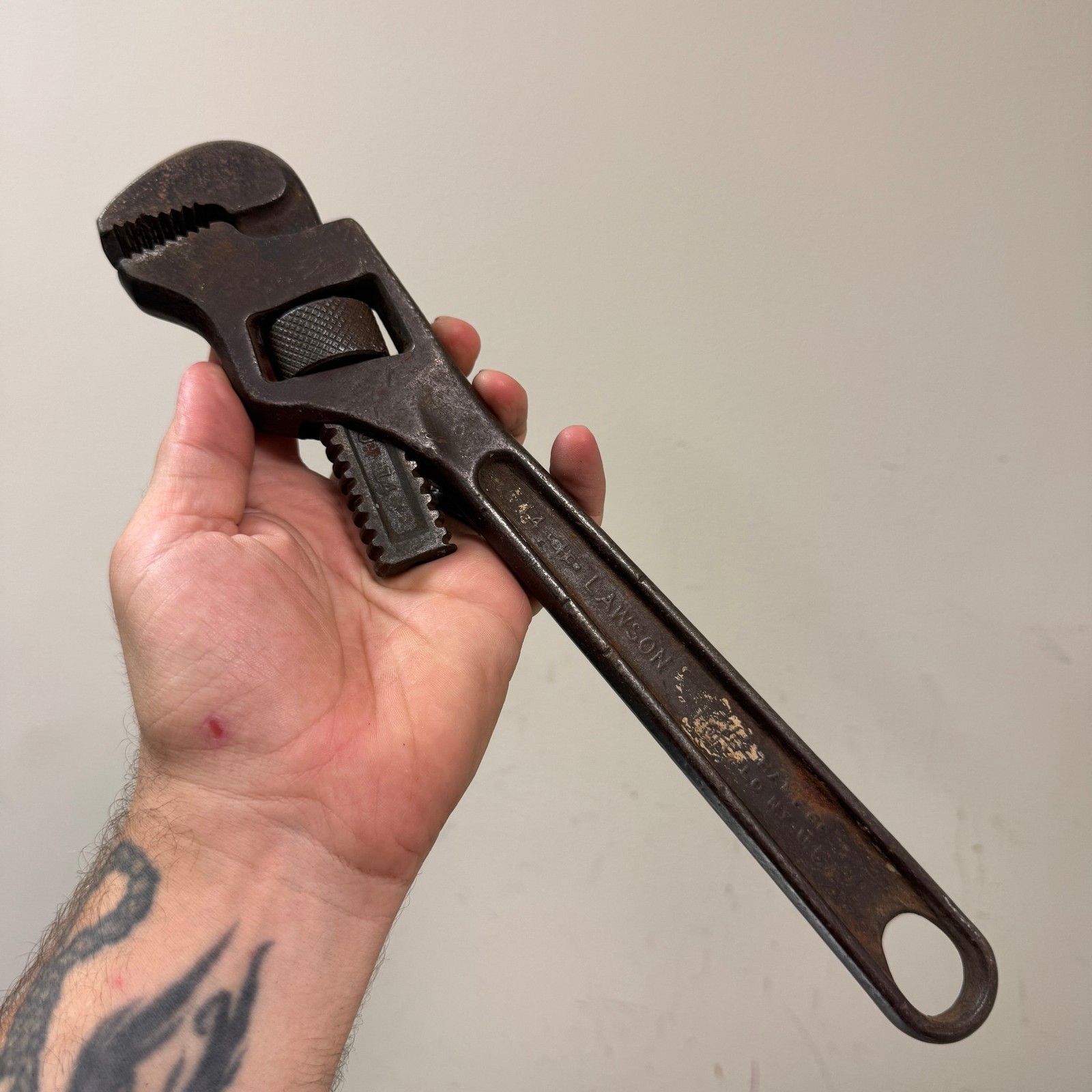 VTG LAWSON Heavy Duty 14'' Offset Pipe Wrench Made in USA Buffalo, NY USHCO