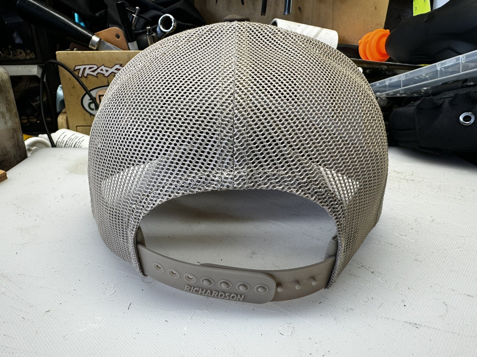 Made in USA Leather Patch Trucker Hat Mathews Archery Oval