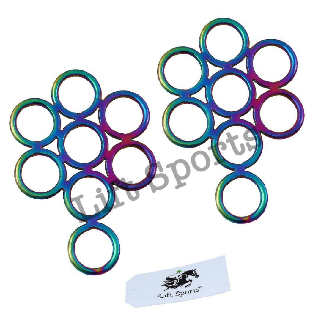Rainbow Multi Color Hackamore Flower Cheeks Bitless Horse Bit English Western