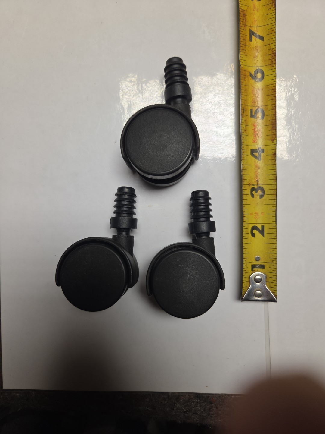 Caster Wheels Plastic 1 1/2" Set Of 3