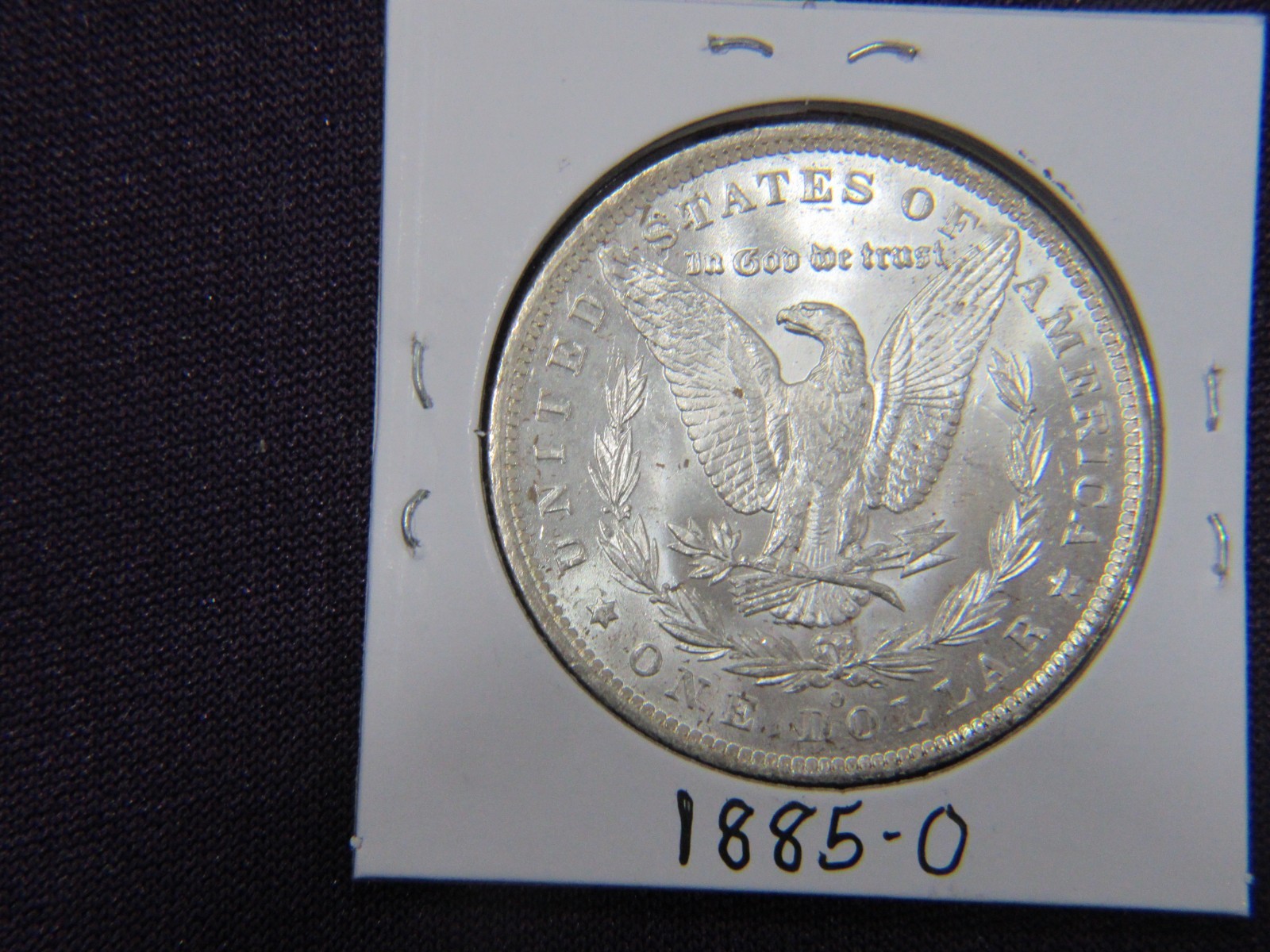 1885-O Morgan dollar in choice B.U.+ condition