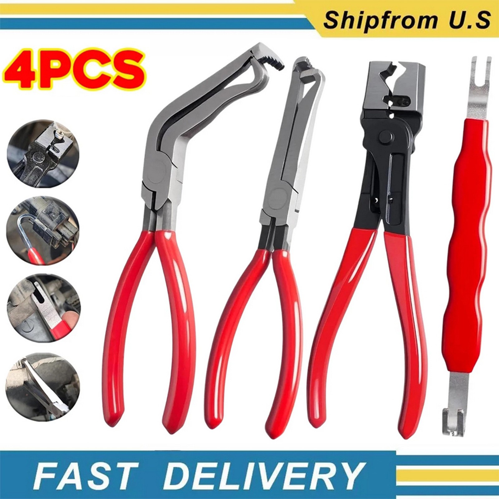 4 X Electrical Disconnect Pliers 60° Automotive Electrical Connector Separator