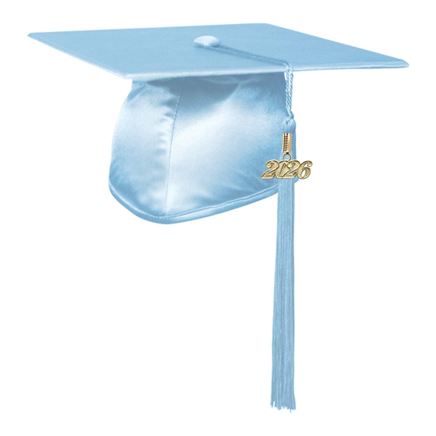 Endea Graduation Shiny Adult Light Blue Cap & Tassel High School and College