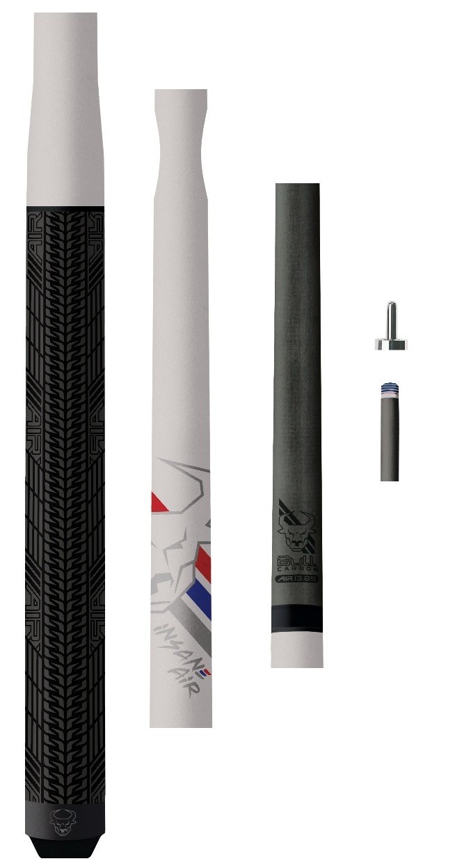New Bull Carbon BCIAWHW Insane Air Jump cue - White - 13.85mm Shaft - Uni-loc