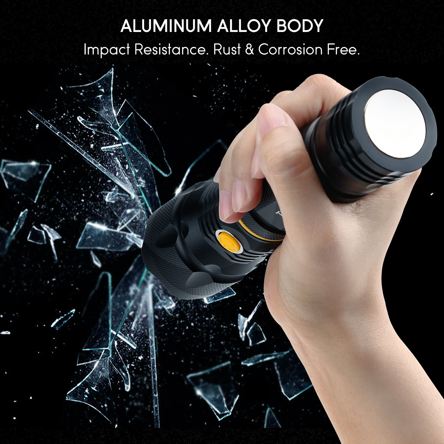 2-Pack LED Flashlight + Work Light, Magnetic Base, Battery Operate