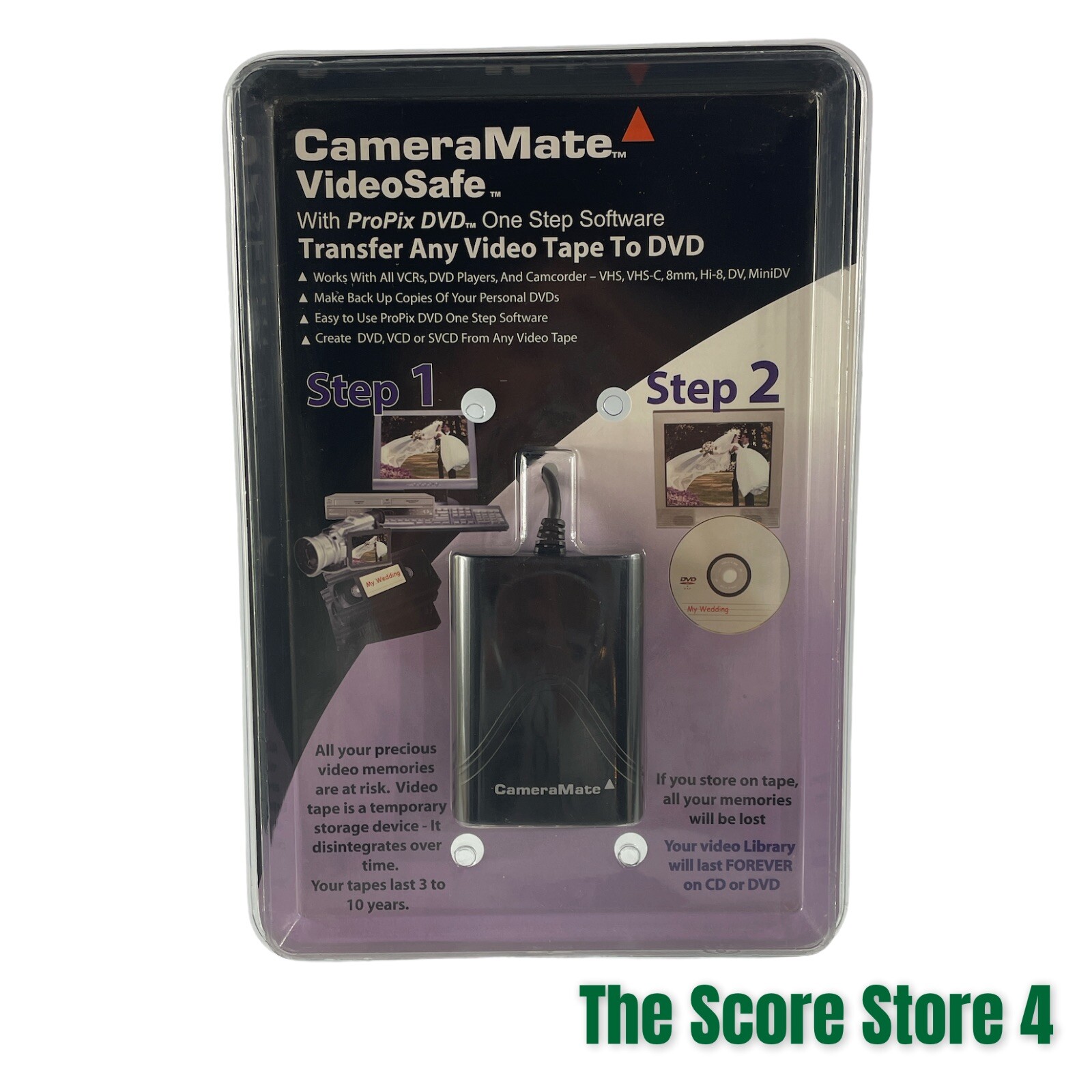CameraMate VideoSafe w/ProPix Transfer any Video Tape to DVD. New