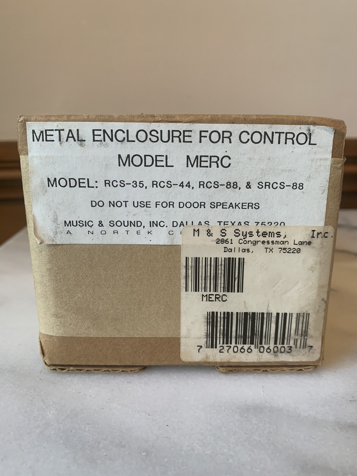Music & Sound M&S Metal Enclosure For Control Model MERC RCS-35 RCS-44 RCS-88