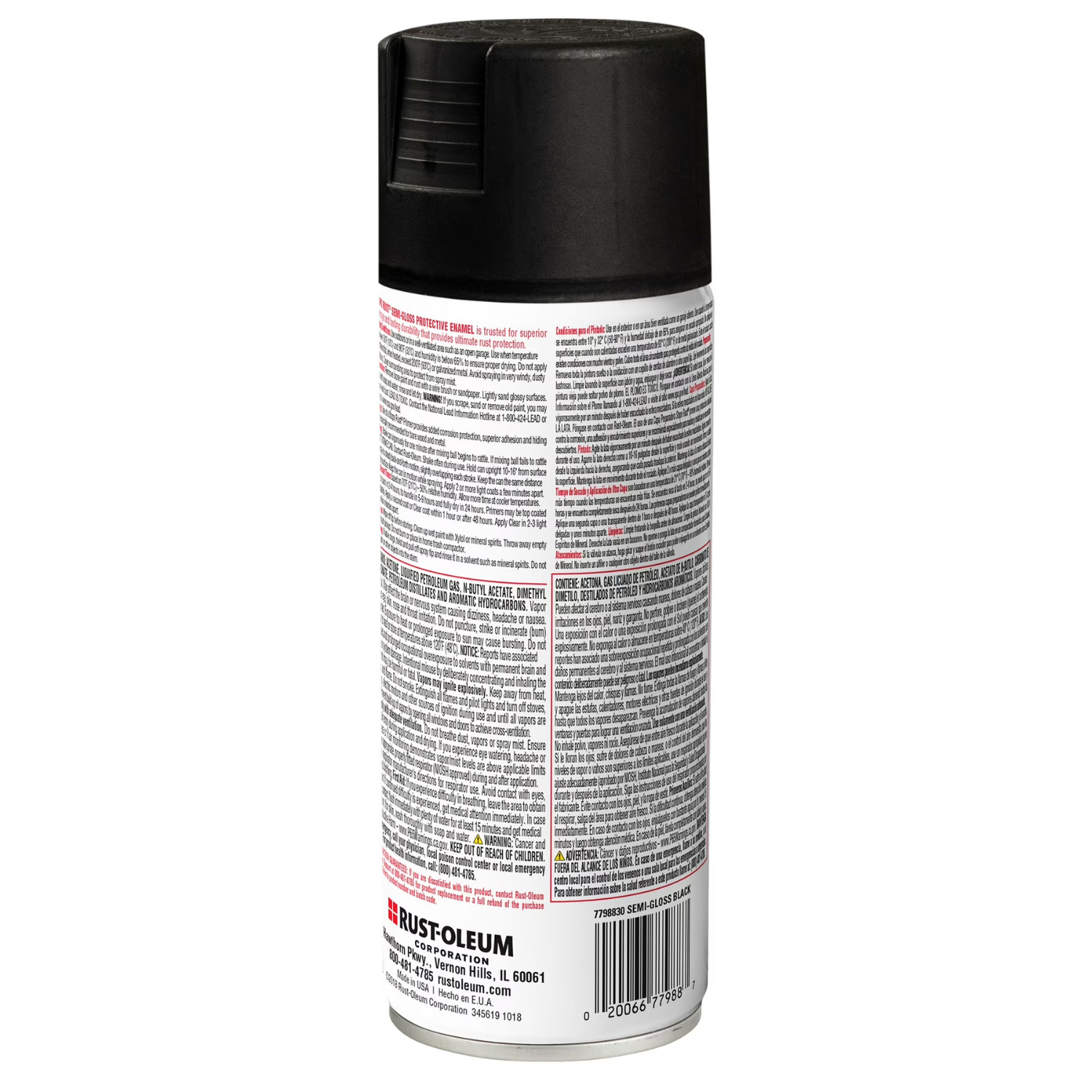 4 Pack Rust Oleum Stops Rust Protective Enamel Spray Paint Semi Gloss Black 12oz