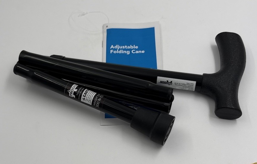 ProBasics Black Adjustable Folding Cane Durable and Portable