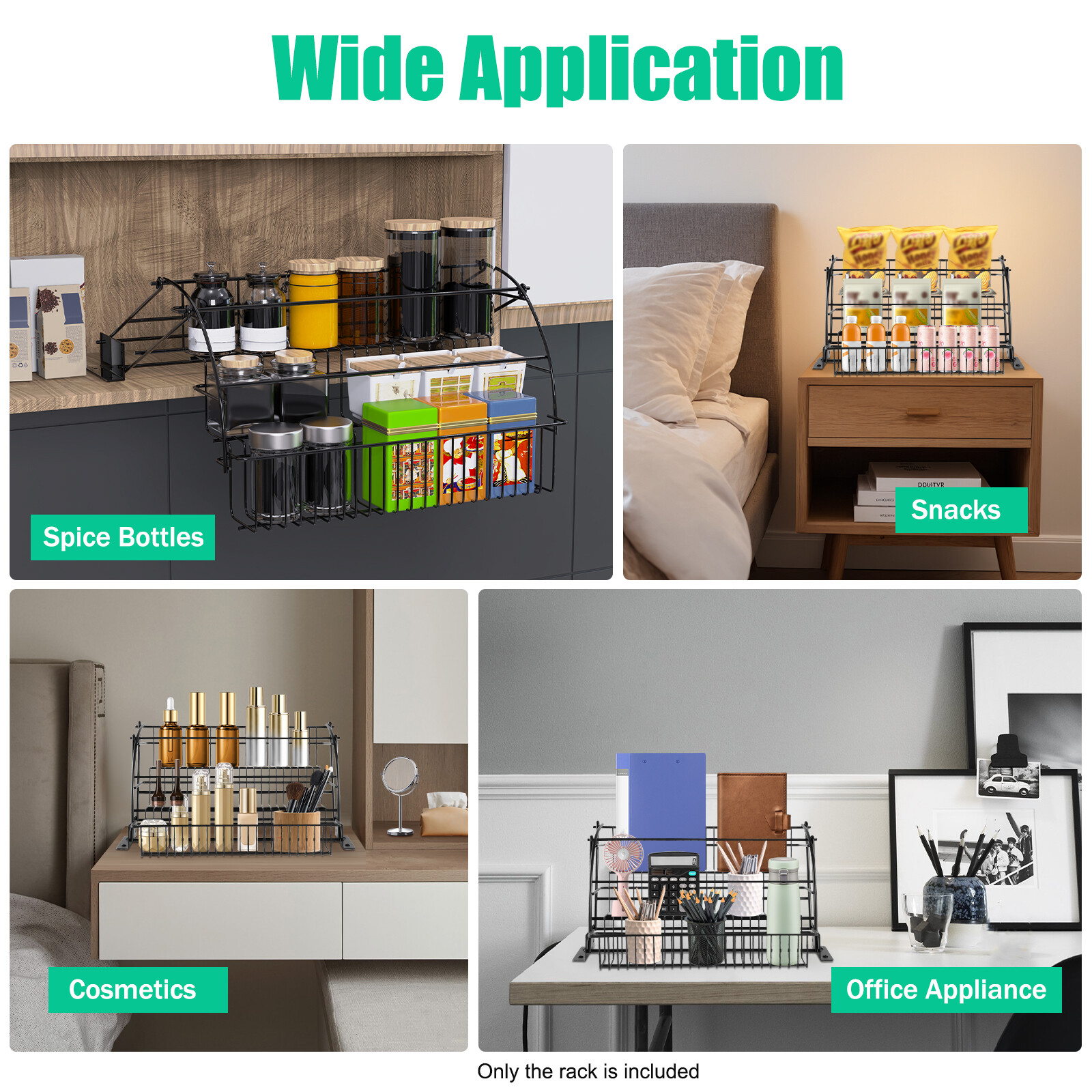 3 Layers Pull Down Spice Rack Pull Out Metal Cabinet Organizer Kitchen Stand