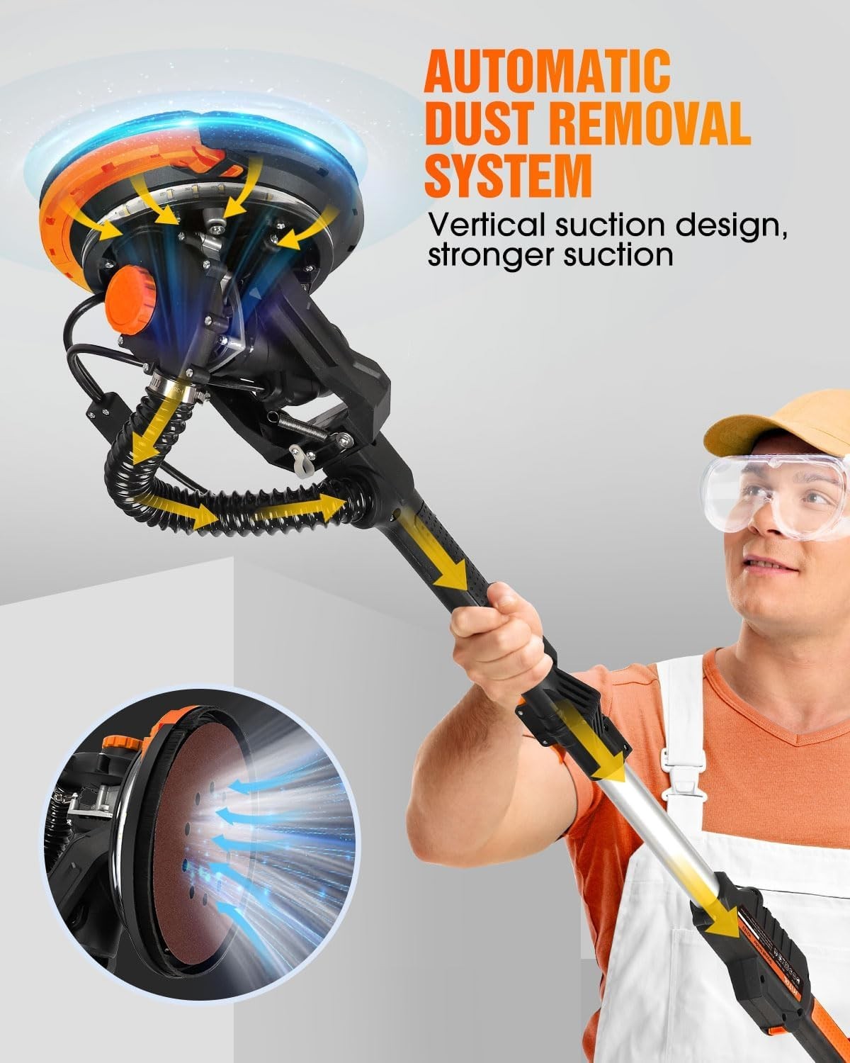 Electric Drywall Sander with Vacuum Dust Collection
